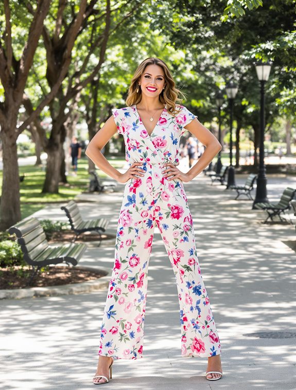 stylish floral jumpsuit ensemble