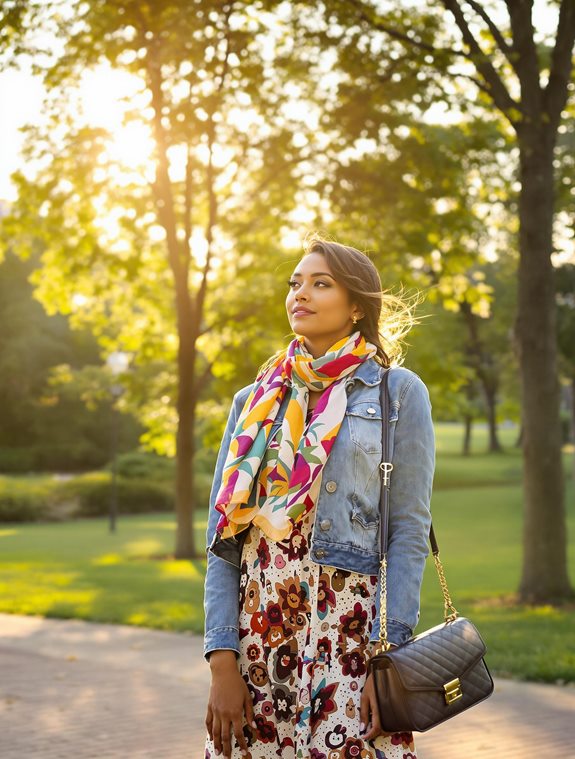 stylish handbag and scarf