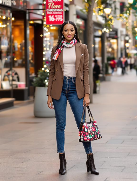 stylish holiday shopping attire