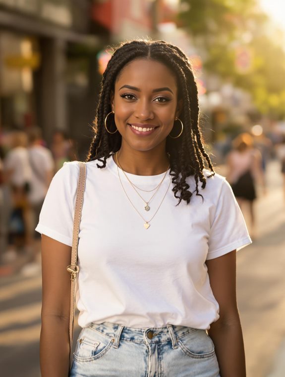 stylish layered necklace outfit