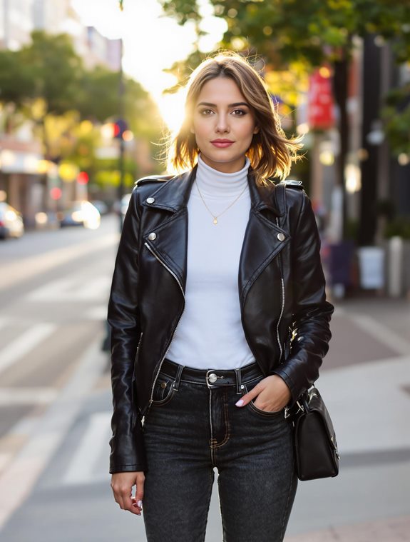 stylish leather jacket model