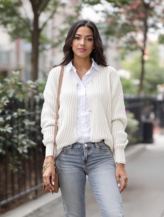stylish multi layered sweater outfit