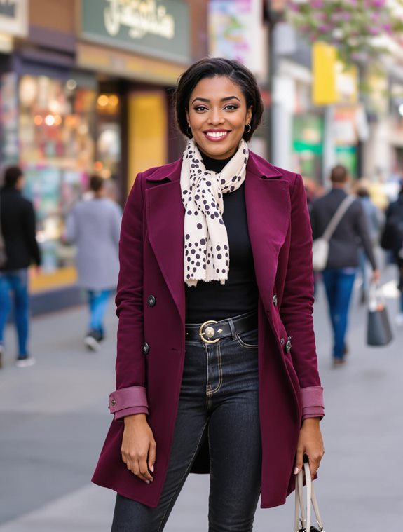 stylish scarf overlayers ensemble