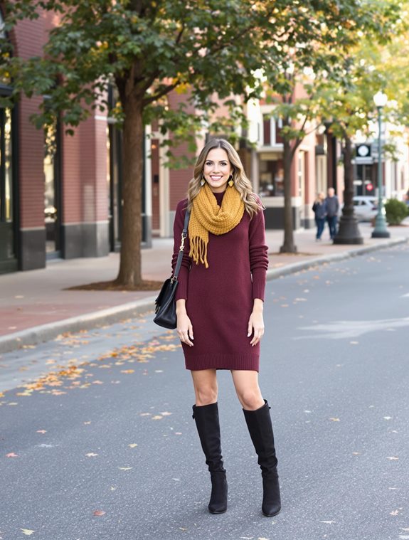 stylish sweater dress outfit
