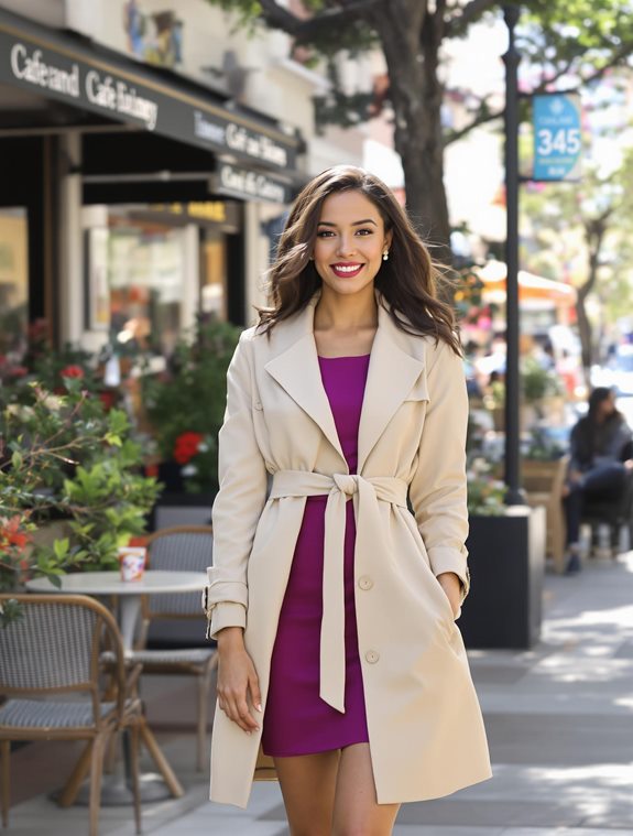 stylish trench over dress