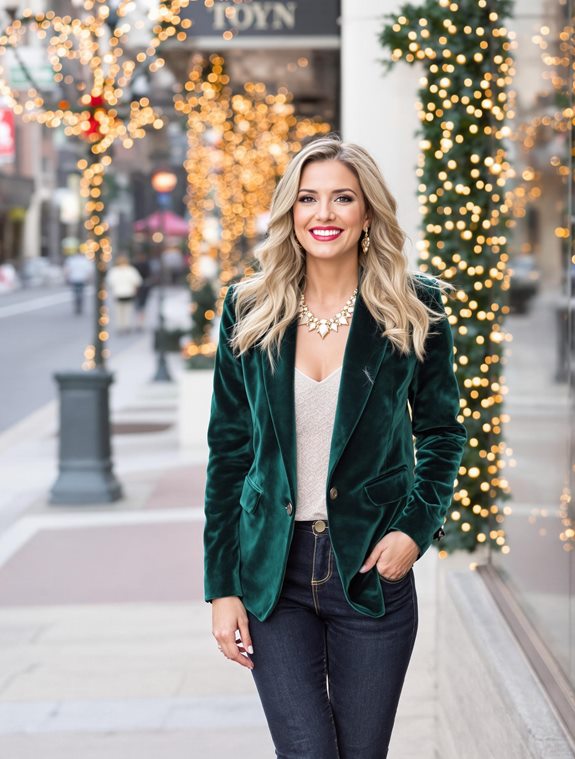 stylish velvet blazer outfit