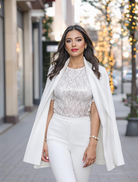 stylish winter white outfit