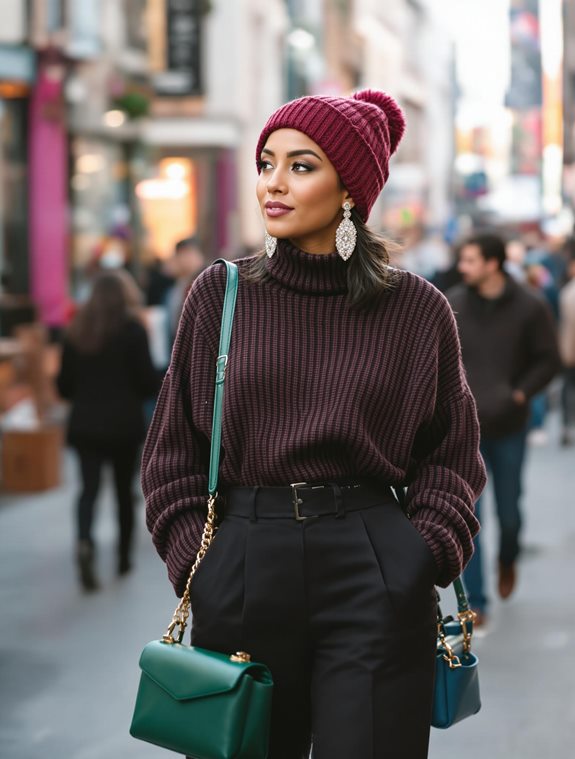 textured knit hat detail