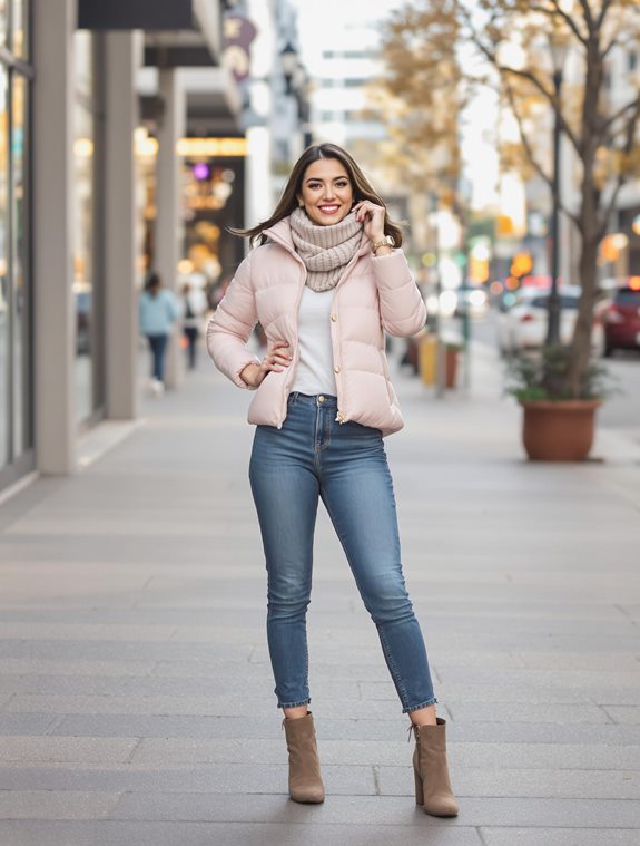 textured knit scarf model