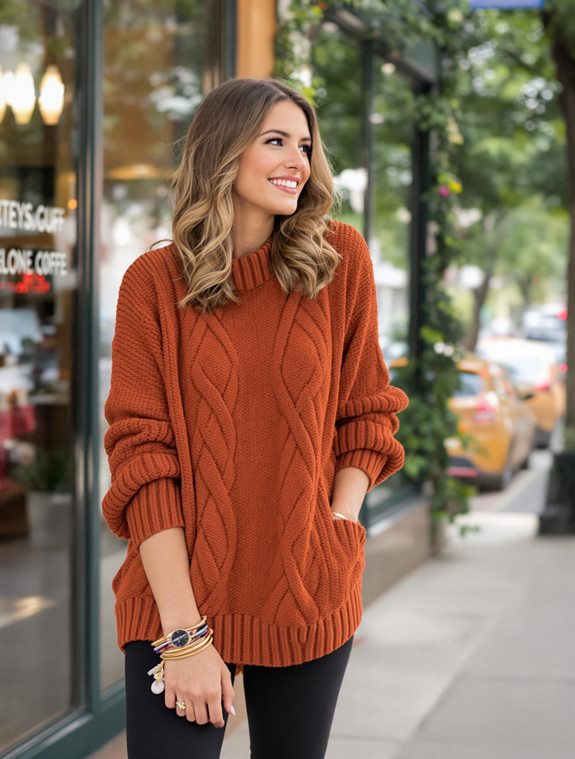 trendy chunky knit outfits