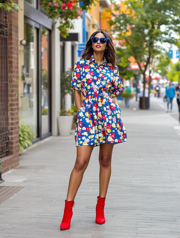 vibrant ankle boots displayed