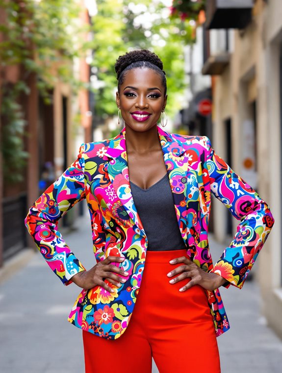 vibrant blazer fashion statement