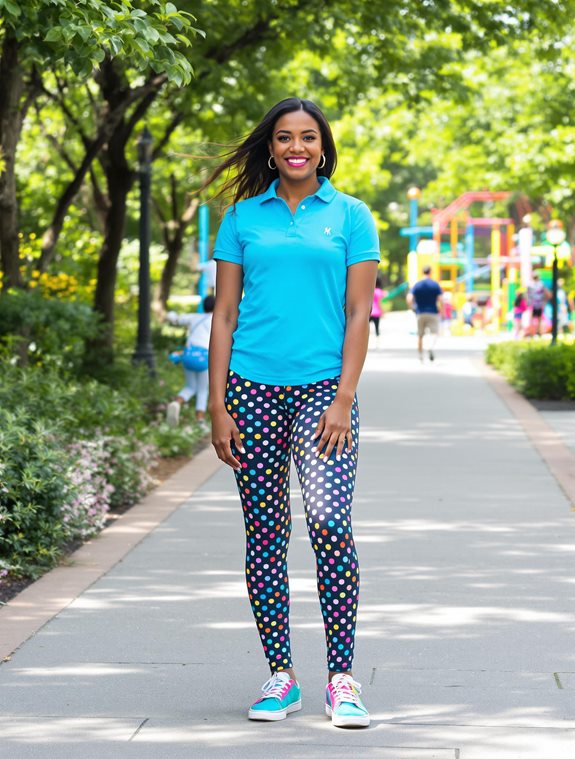 vibrant dot pattern leggings