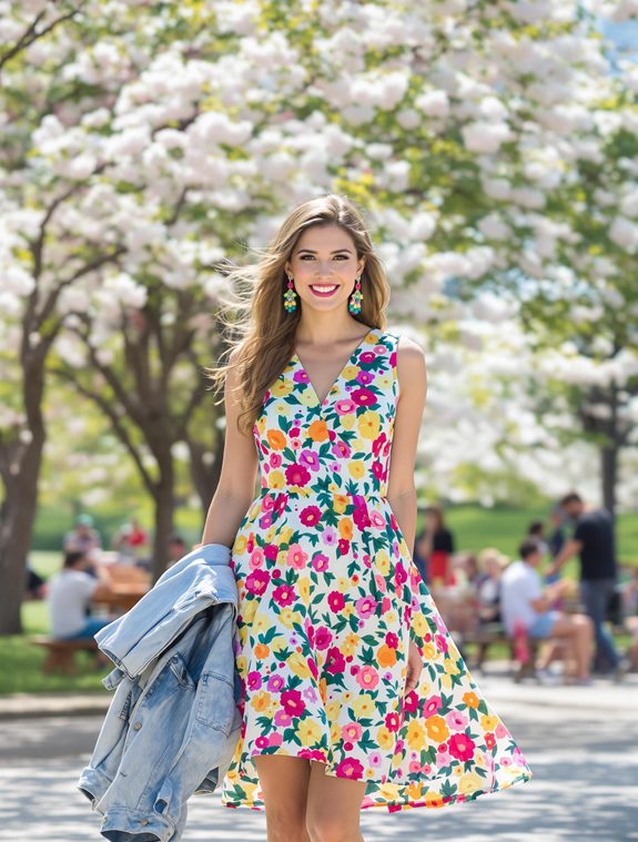 vibrant dress twirling model
