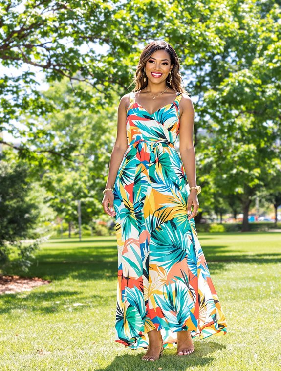 vibrant floral long dress