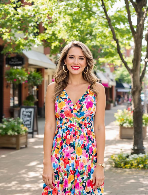 vibrant floral maxi dress