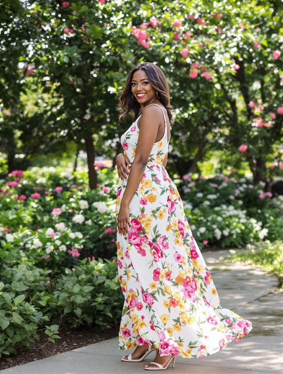 vibrant floral maxi dress