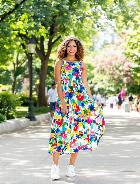 vibrant floral summer attire
