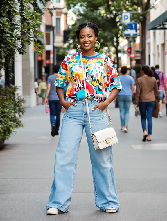 vibrant large graphic shirt