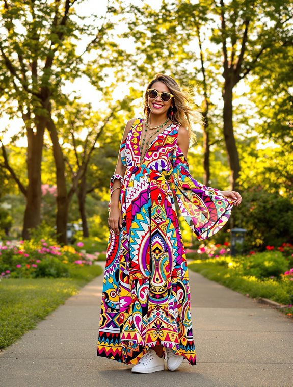 vibrant long dress design
