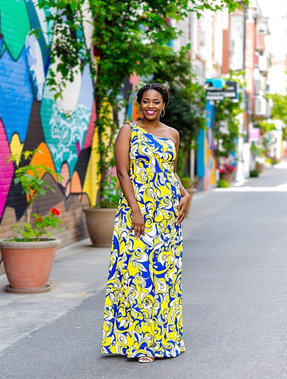 vibrant long dress design