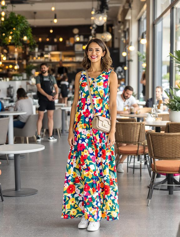 vibrant long dress fashion