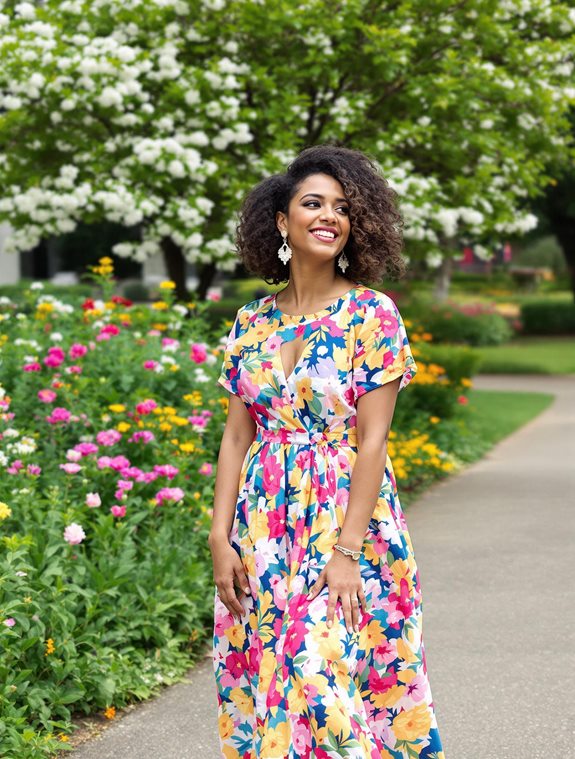 vibrant long floral dress
