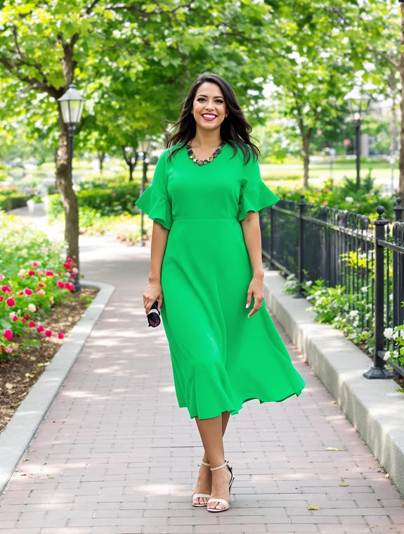 vibrant midi dress style