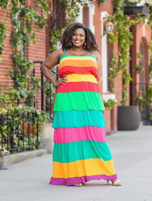 vibrant multi layered dress