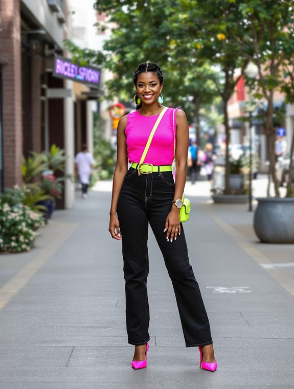 vibrant neon fashion statement
