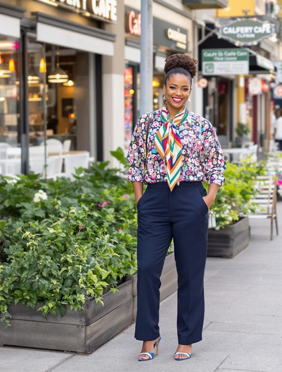 vibrant scarf enhances style