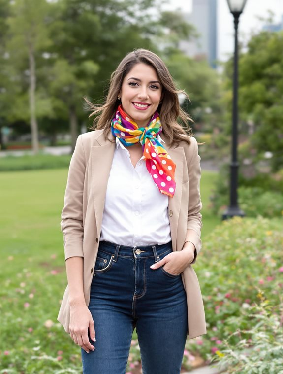 vibrant scarf subtle hues