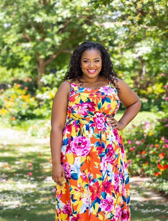 vibrant summer dress model