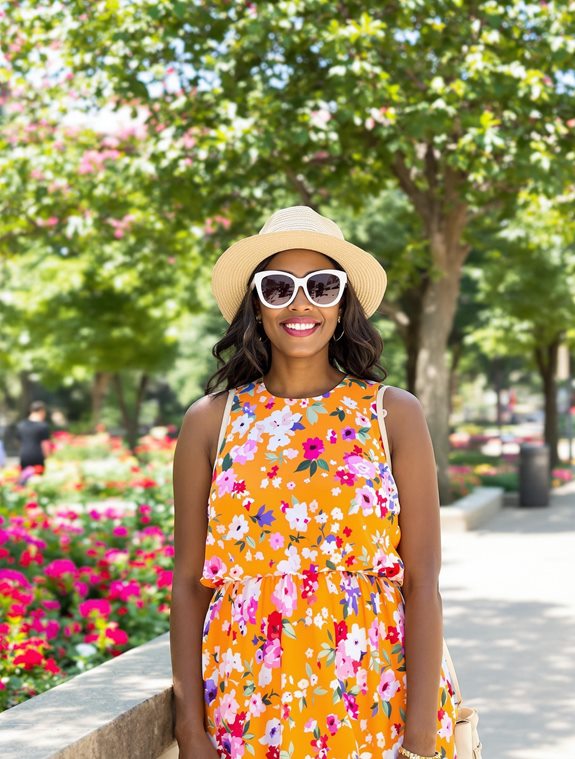 vibrant summer dress outfit