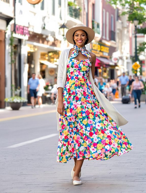vibrant summer dress outfit