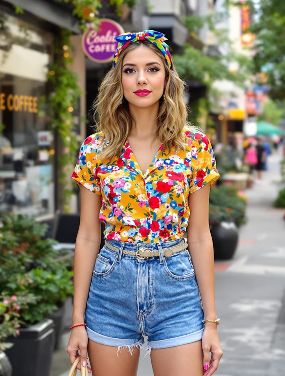 vintage high waisted denim shorts