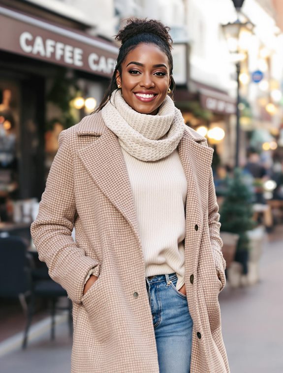 warm stylish knit outfit