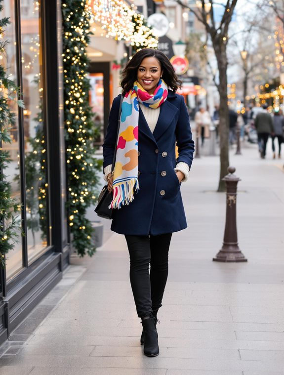 wool peacoat fashion model